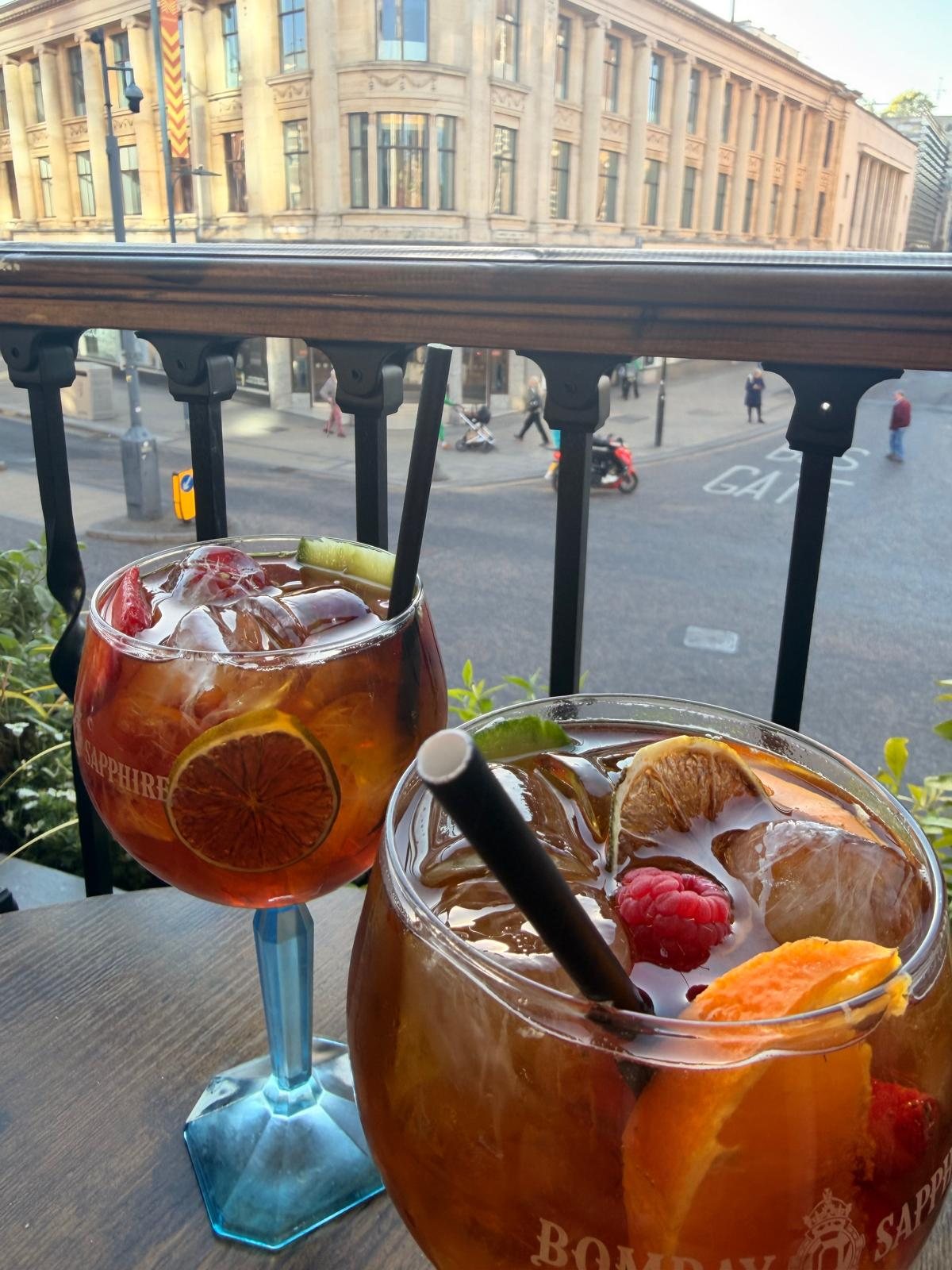 Balcony cocktails over Red Lion Street